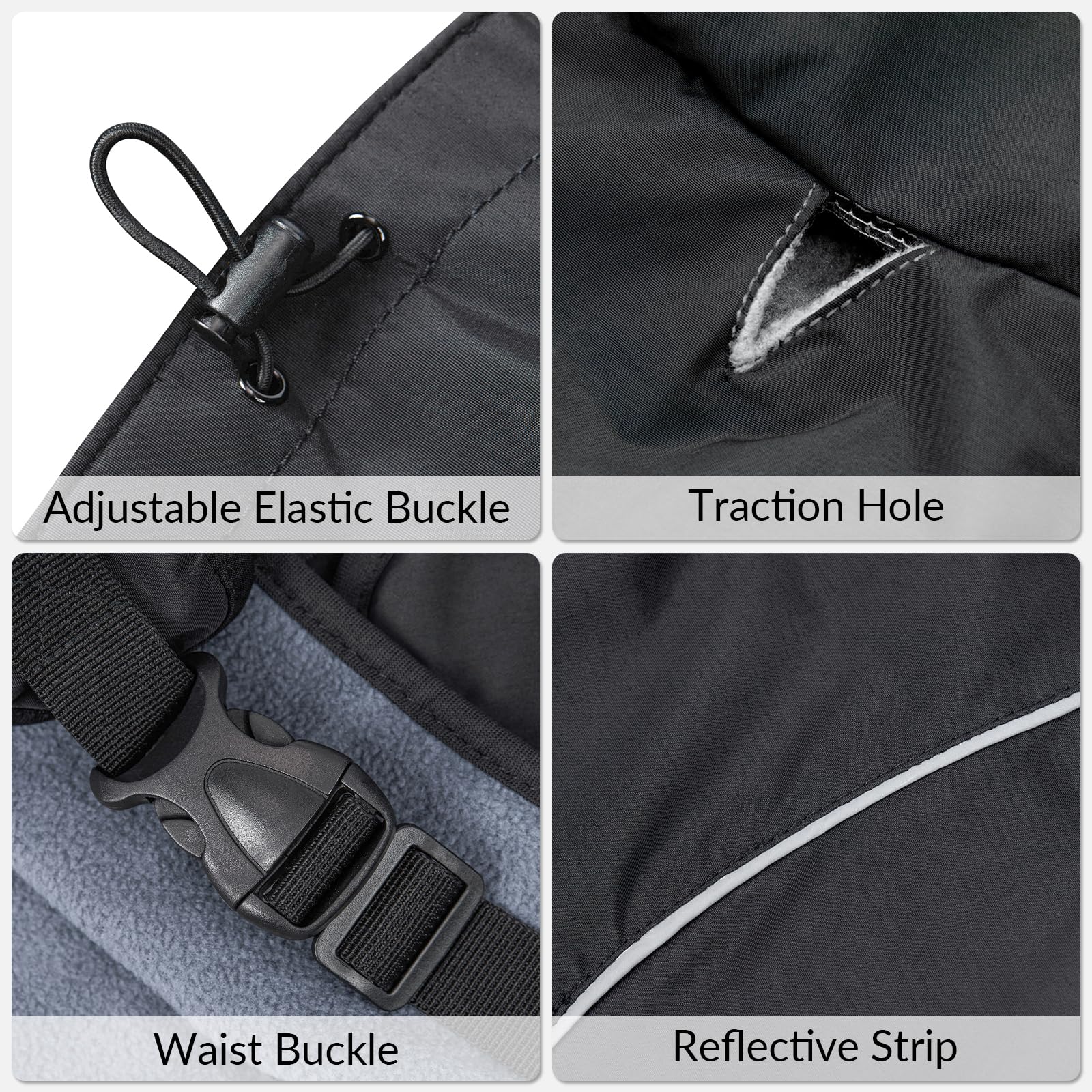 skmeditec impermeable para perros, vista posterior, protege el torso durante caminatas