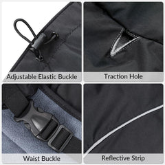 skmeditec impermeable para perros, vista posterior, protege el torso durante caminatas