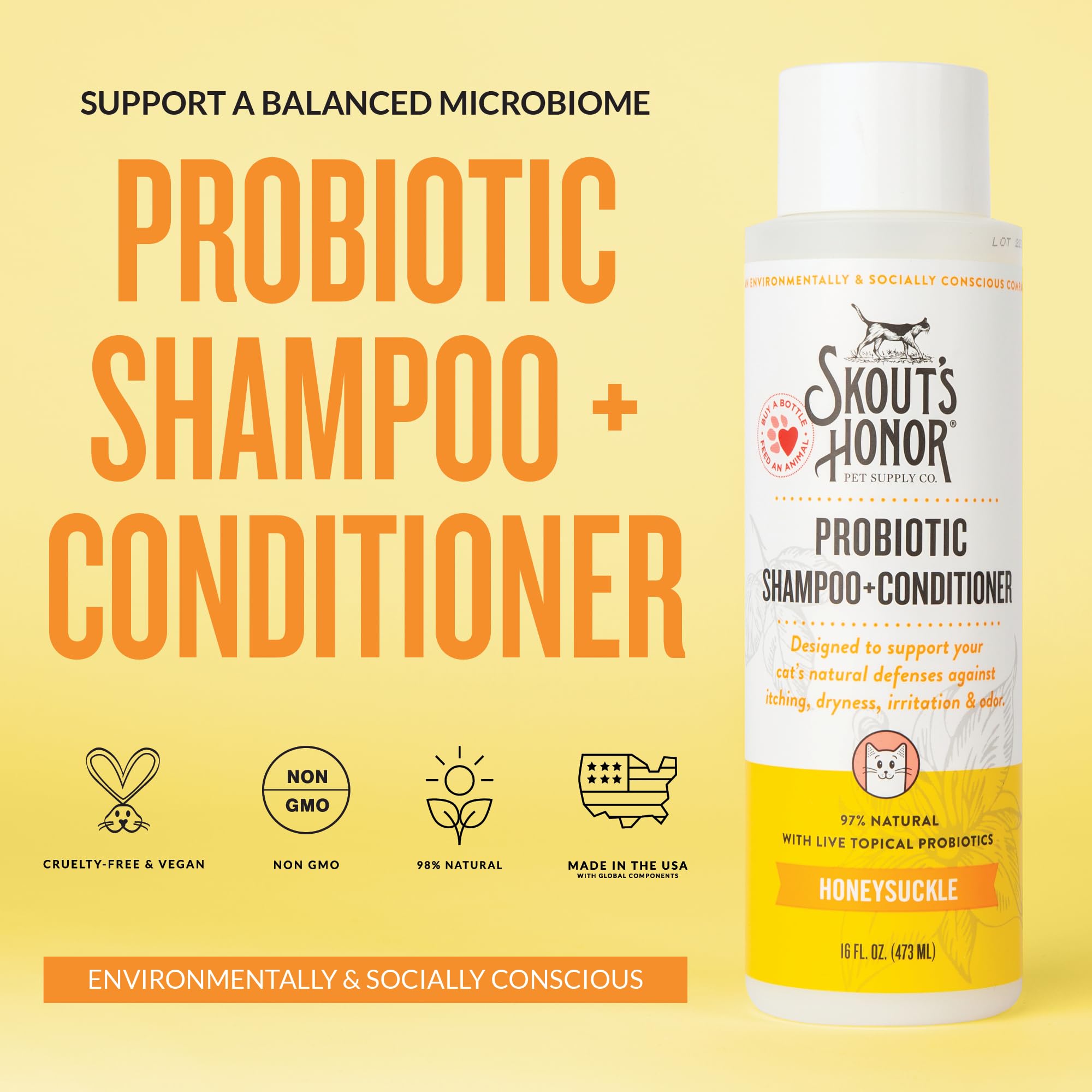 Acondicionador Skout's Honor para gatos con probióticos y aguacate