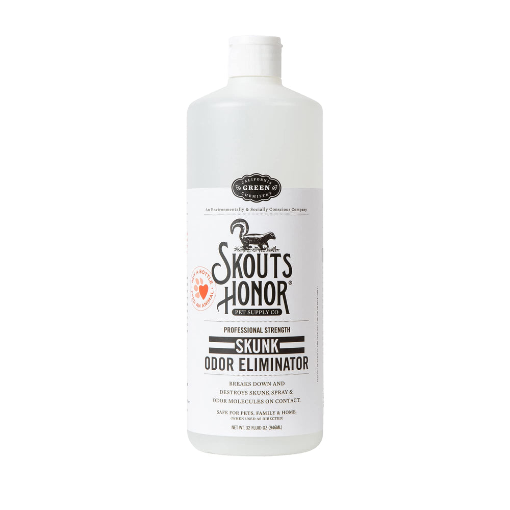 Skout's Honor eliminador de olor Skunk en botella, uso doméstico seguro y efectivo.