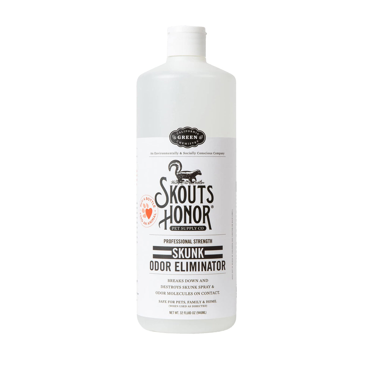 Skout's Honor eliminador de olor Skunk en botella, uso doméstico seguro y efectivo.