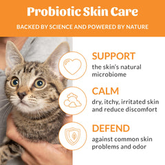 Microbioma de la piel del gato apoyado por probióticos de Skout's Honor
