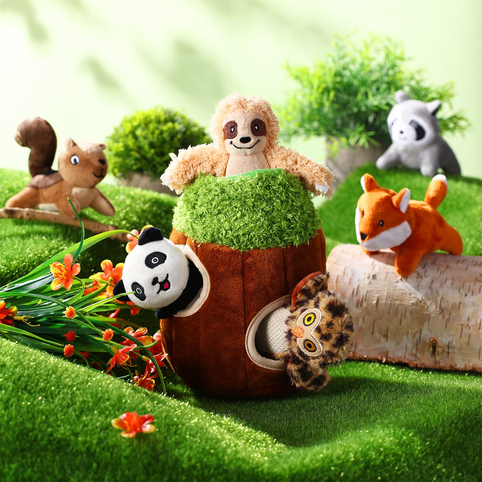 Skylety animal bosque peluche 5, ideal para juegos de encuentro y búsqueda en casa