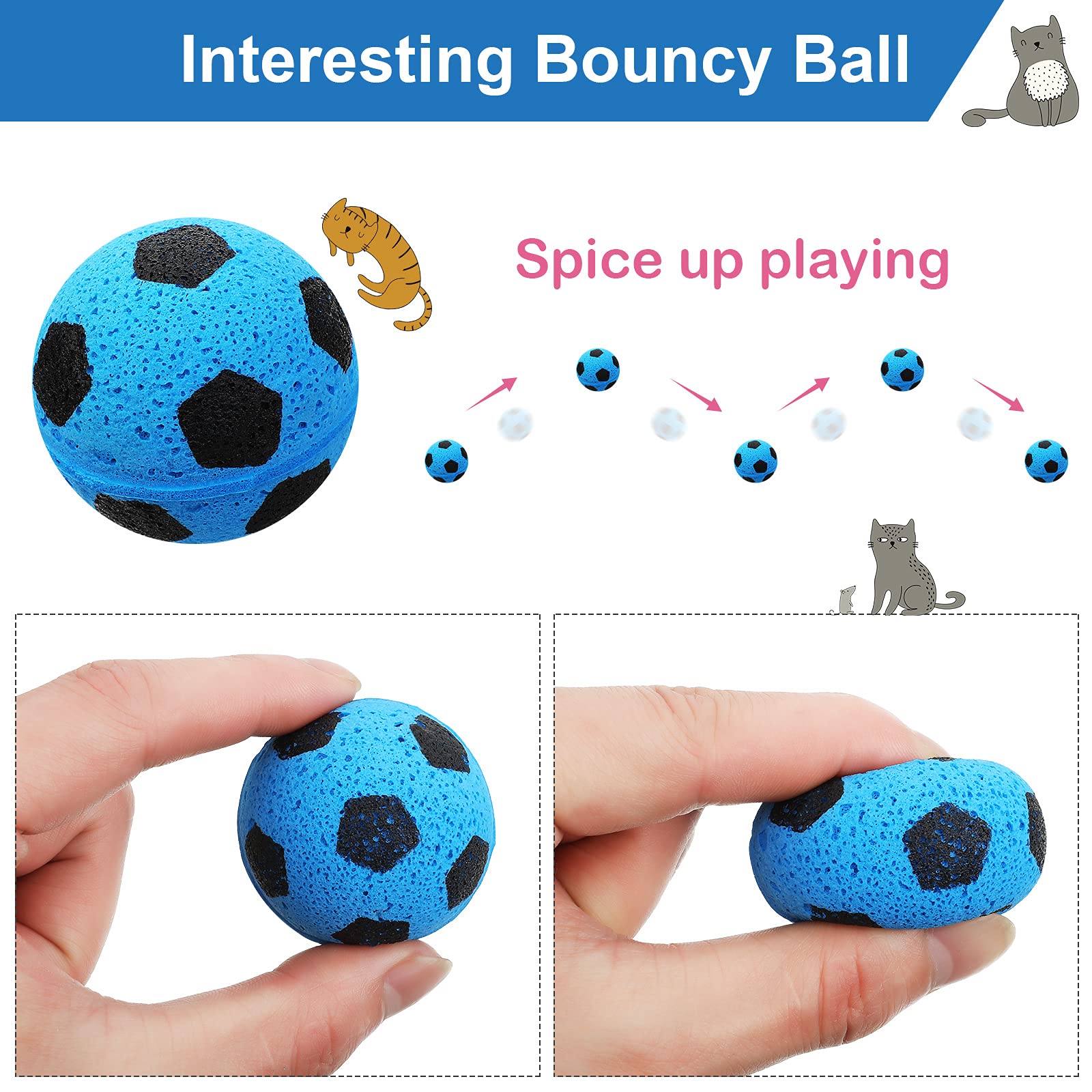 Gato jugando con una bola Skylety, estimulación física suave y divertida