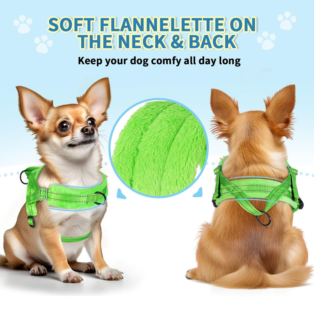 SlowTon arnés sin tirones para perro pequeño con anilla trasera para paseos cómodos