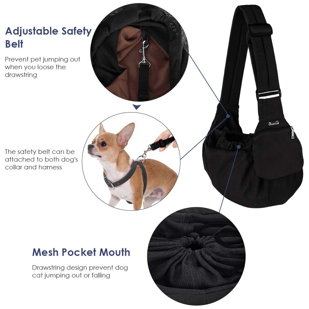 SlowTon portador de perro sling, correa acolchada ajustable para comodidad