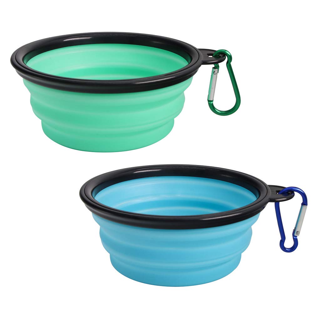 SLSON cuenco colapsable para perros, juego de dos, ideal para viajes.