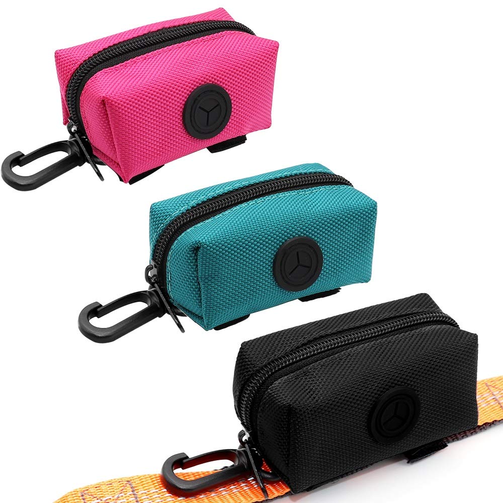 SLSON dispensador rosa para bolsas de desechos caninos, acceso rápido durante paseos