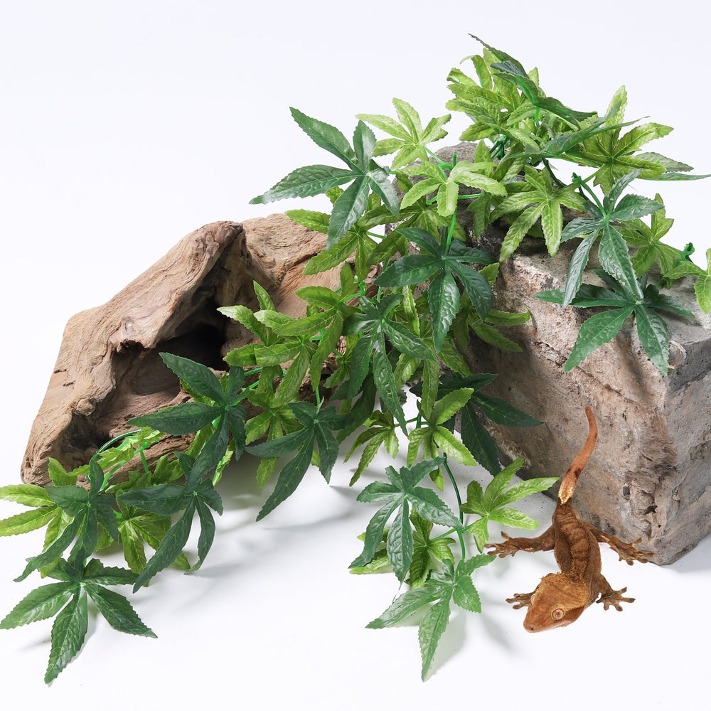 SLSON planta artificial con ventosa, fija fácilmente en paredes de terrario.