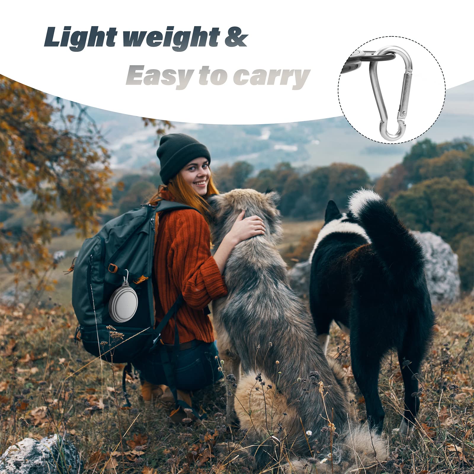 SLSON tazón plegable para perro, compacto al guardar, ideal para actividades al aire libre.