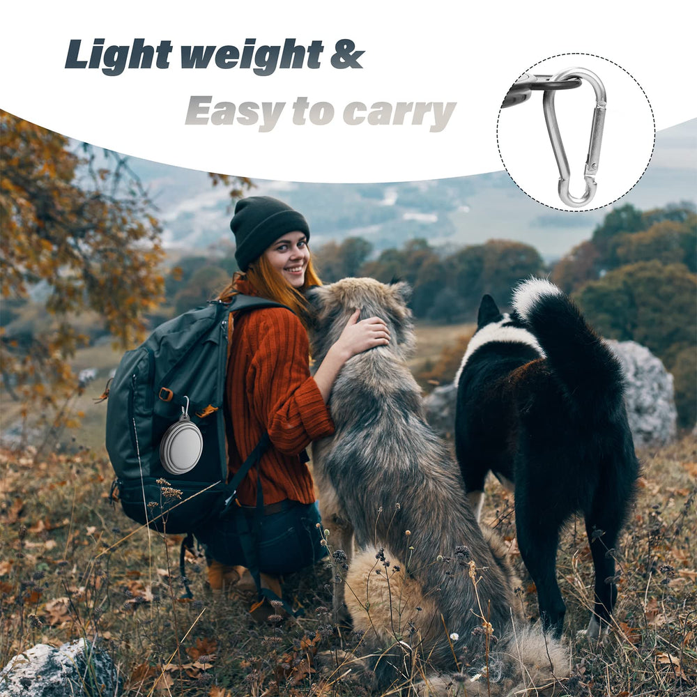 SLSON tazón plegable para perro, compacto al guardar, ideal para actividades al aire libre.