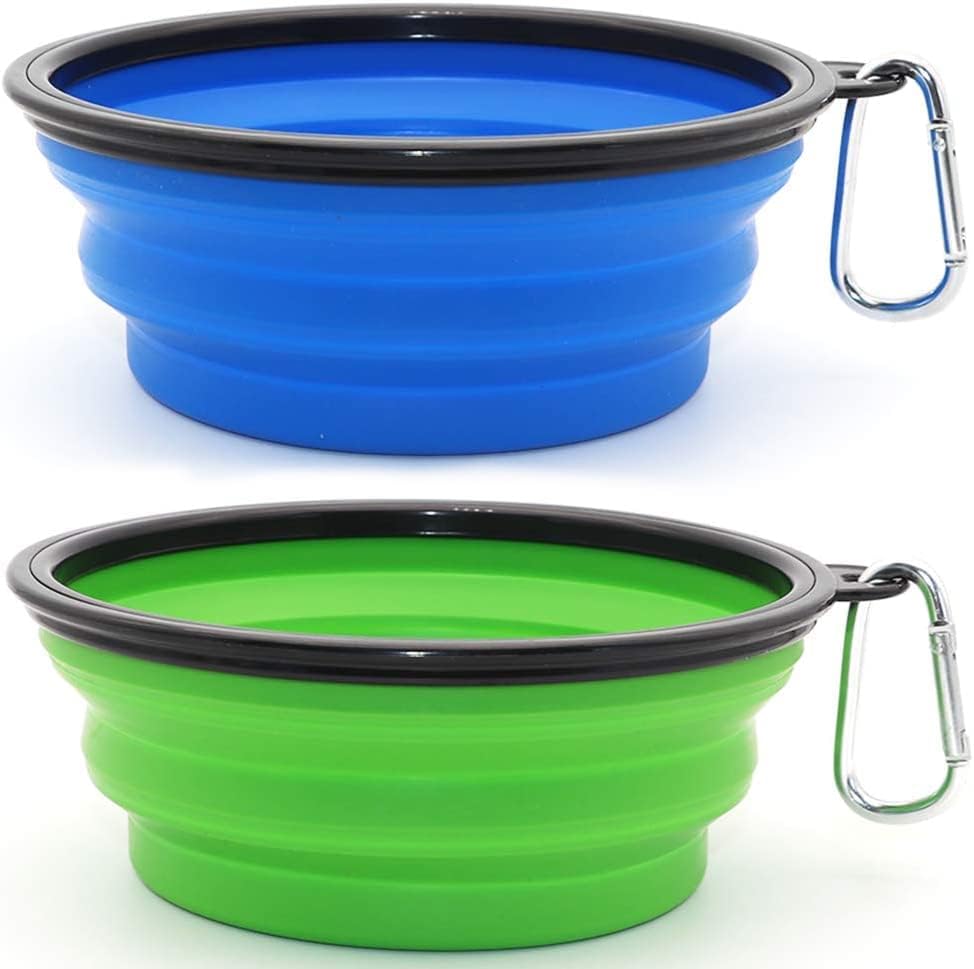 SLSON tazón doble plegable para agua y comida, perfecto para mascotas.