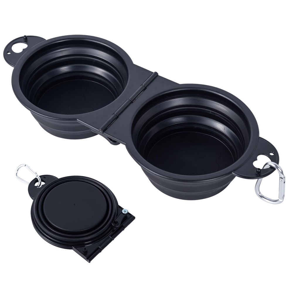 SLSON tazones dobles plegables con borde reforzado para mayor durabilidad al exterior