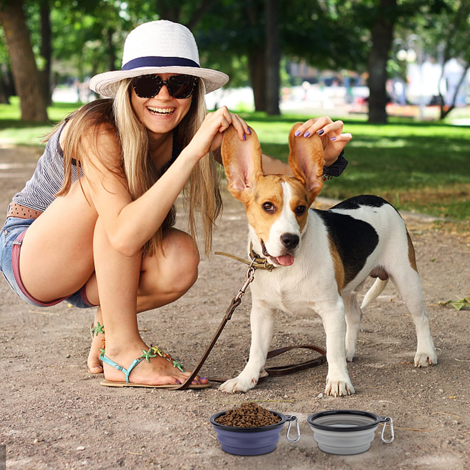 Uso al aire libre con cuencos SLSON para paseos y camping.