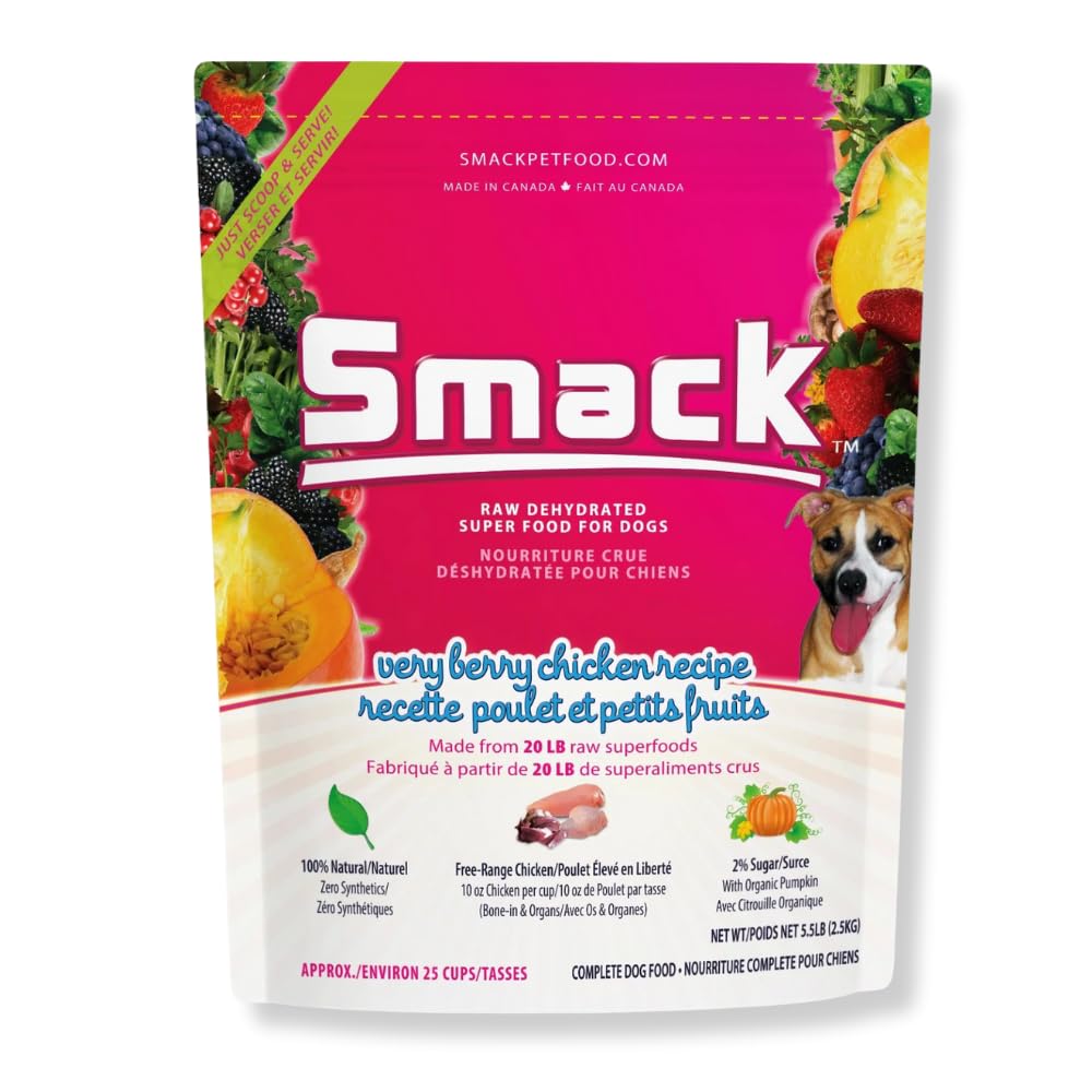 Smack Berry Chicken: ingredientes clave visibles para perros activos