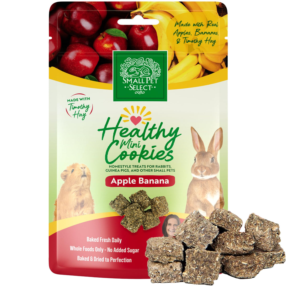 Small Pet Select bocaditos saludables manzana-platano para forraje y enriquecimiento