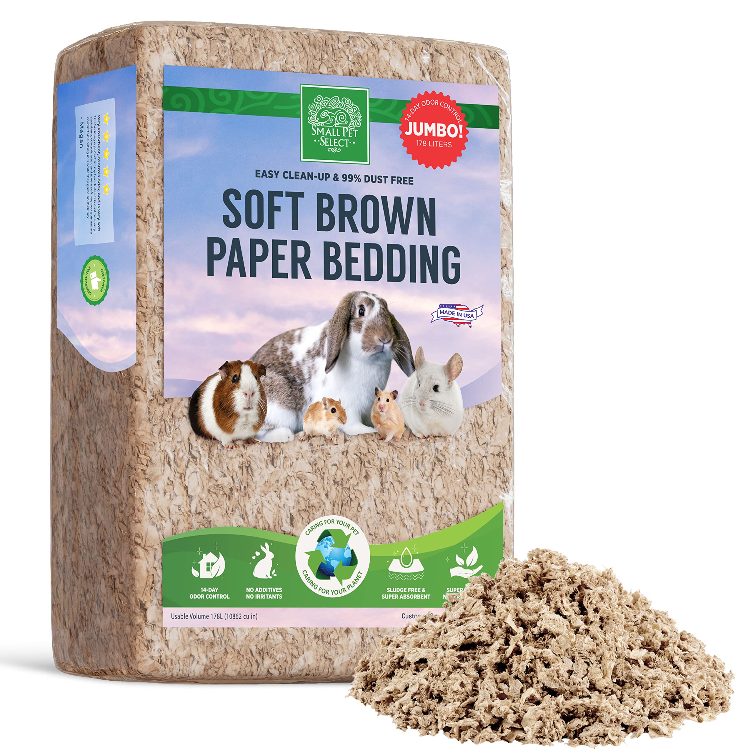 Small Pet Select cama de papel natural 178 L, gran absorción