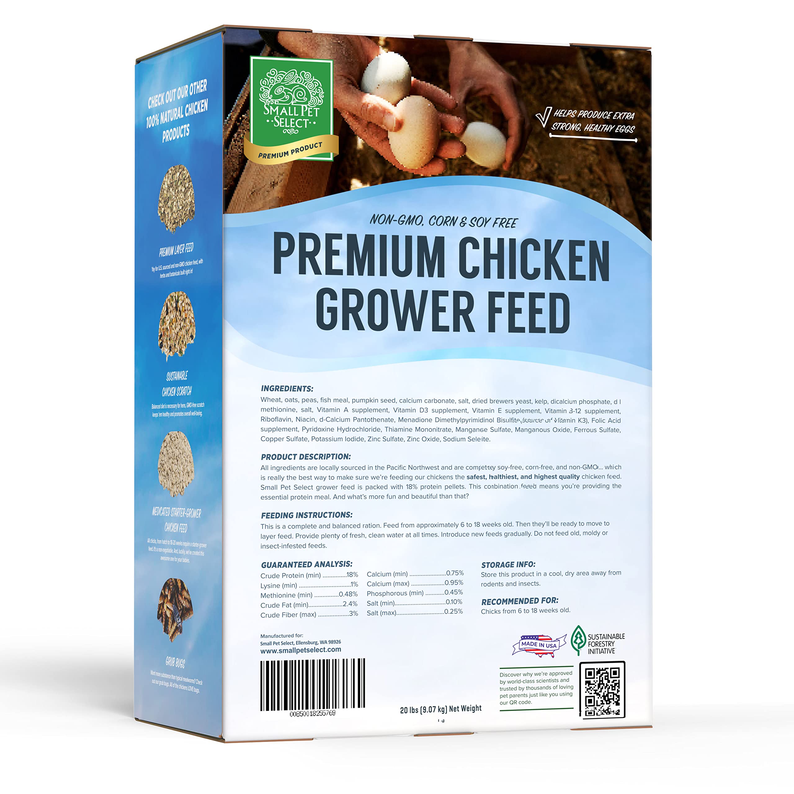 Small Pet Select empaque de 20 libras, nutrición equilibrada para pollos jóvenes