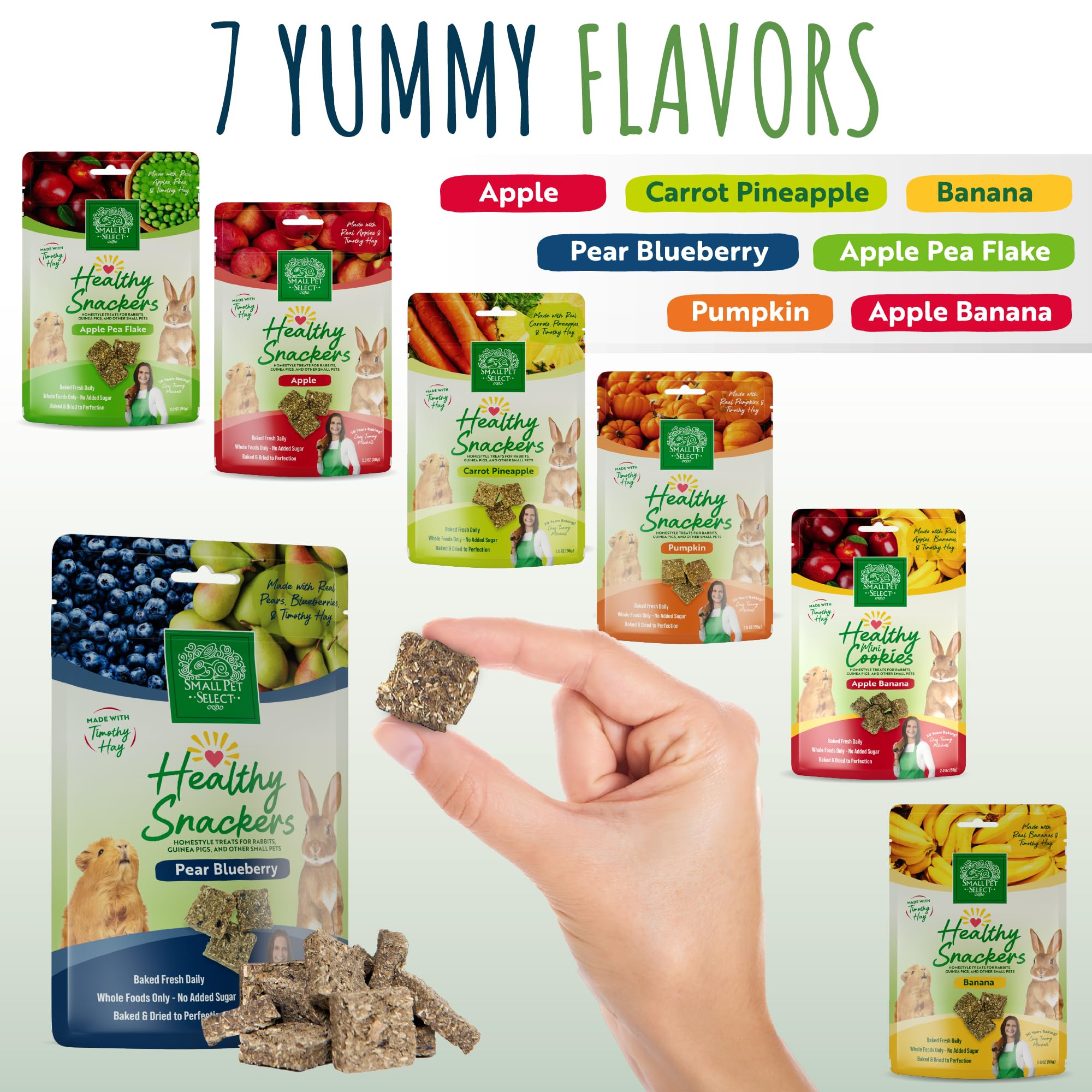 Small Pet Select Snacker con hierbas aromáticas, ideal para enriquecimiento sensorial.