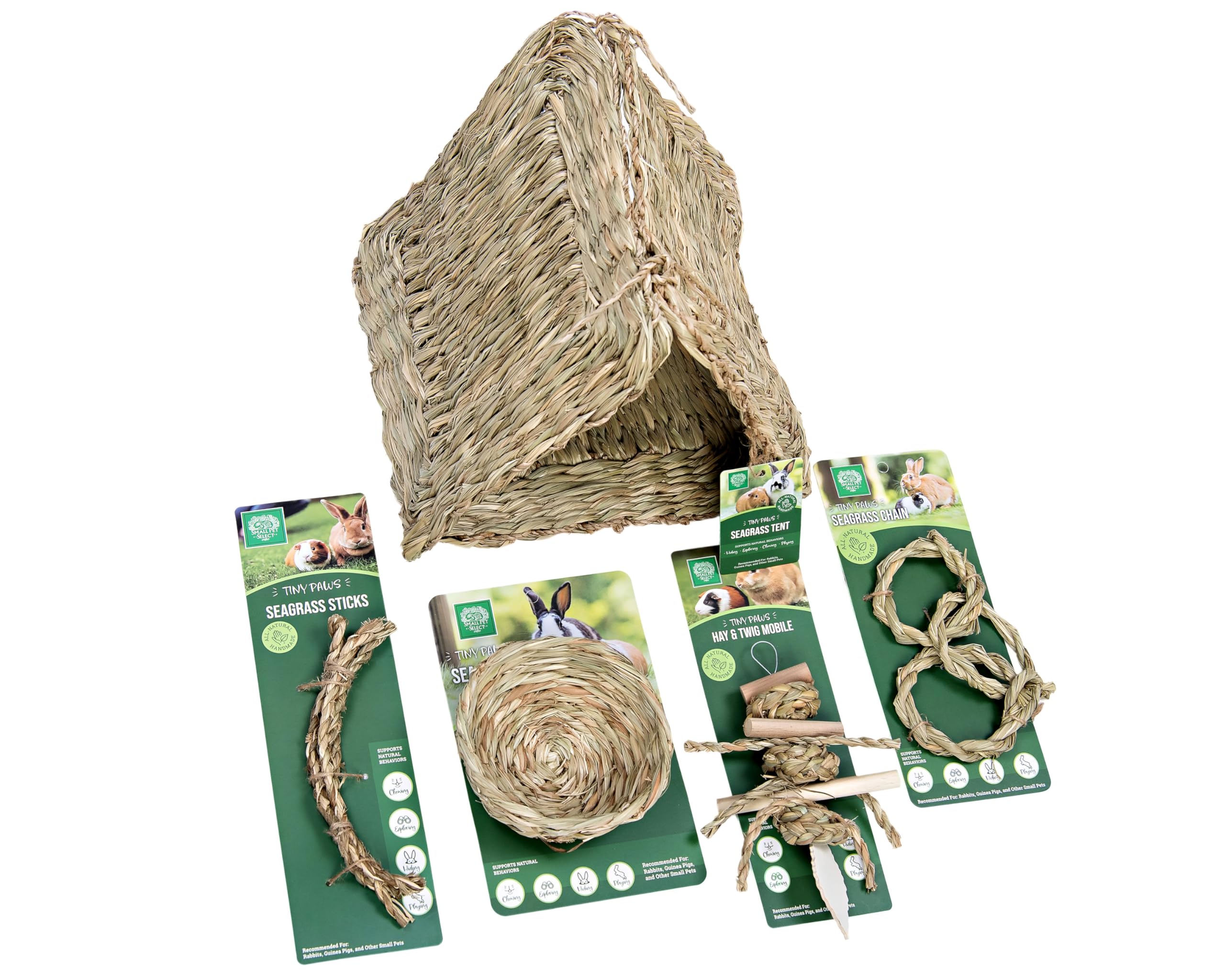 Pack Tiny Paws de Small Pet Select: tienda de seagrass para esconderse y descansar.