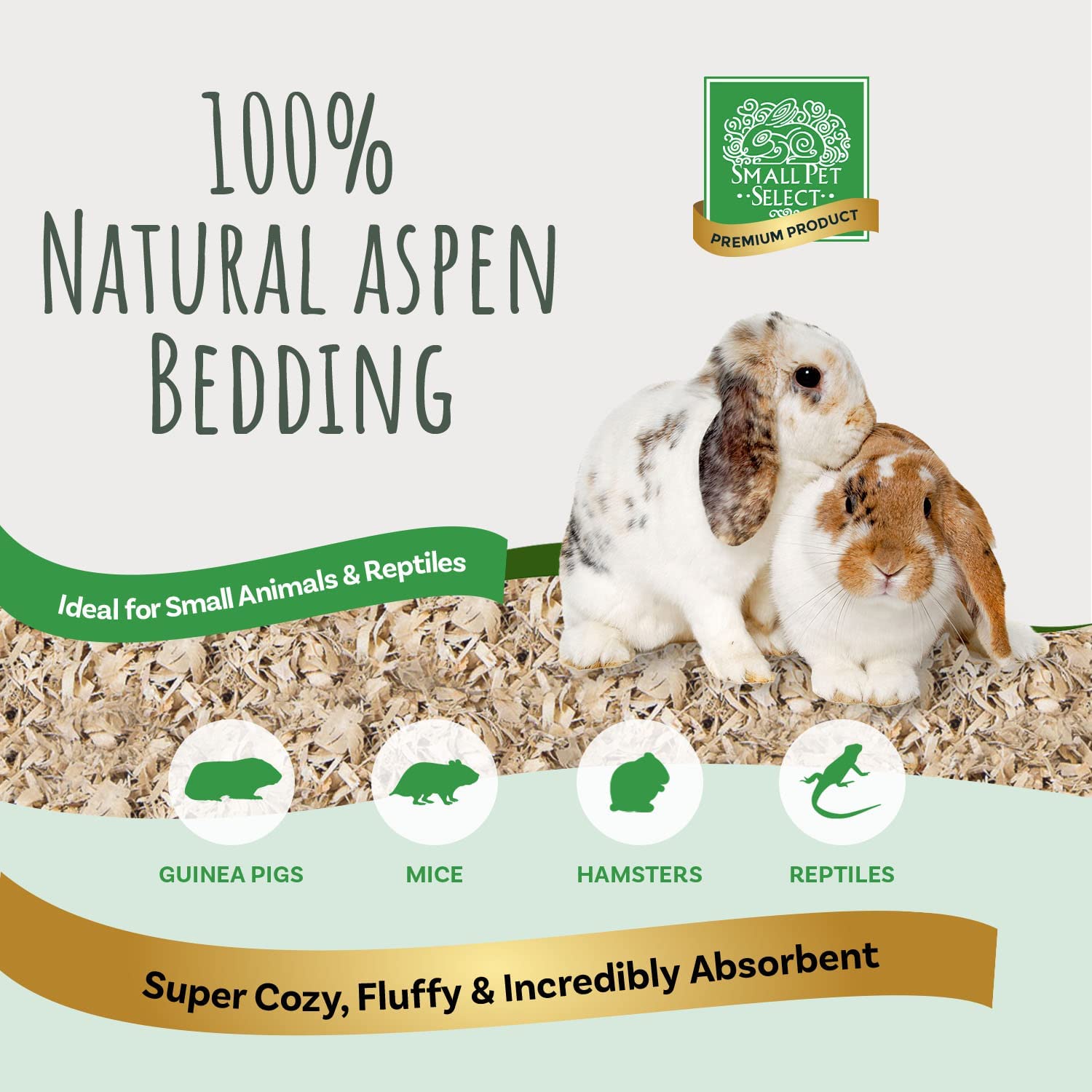 Small Pet Select: Virutas de Aspen naturales, absorción suave.
