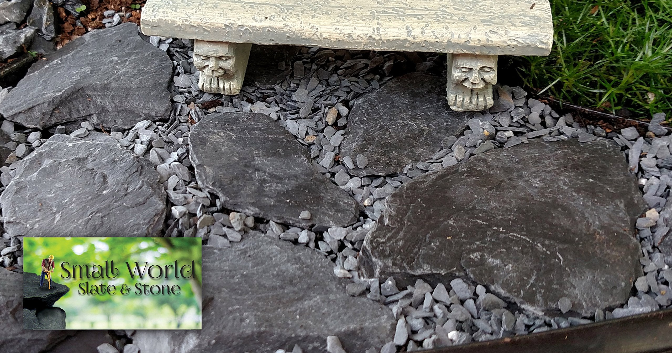 Small World Slate & Stone – Pizarra gris para paludarios, profundidad visual y hábitats.