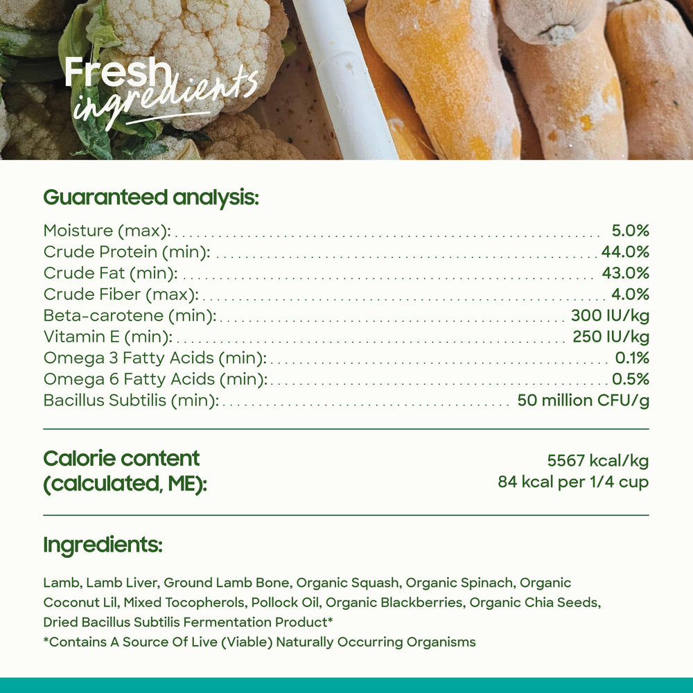 smallbatch ingredientes orgánicos para una nutrición equilibrada de mascotas.