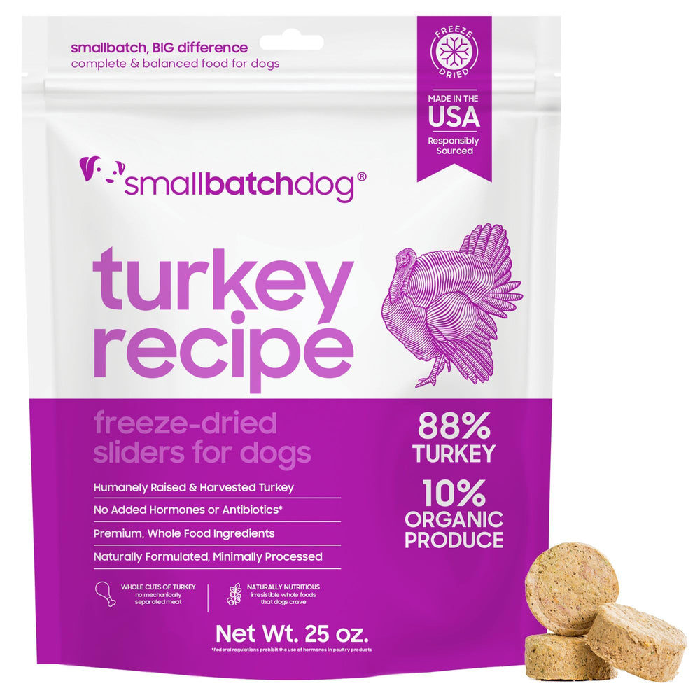 smallbatch Pets discos de pavo crudo, fuente de proteína única para perros