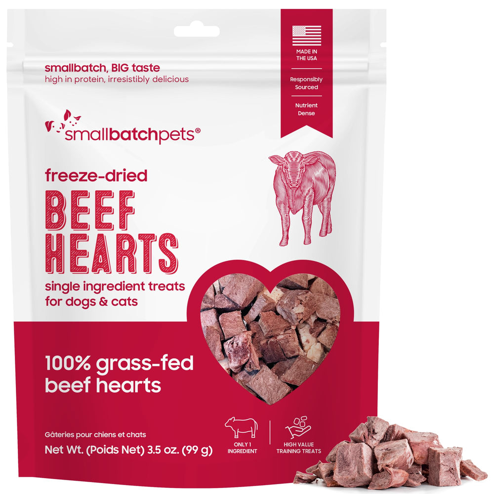 smallbatch trozo de corazón de res deshidratado, crujiente para premiar