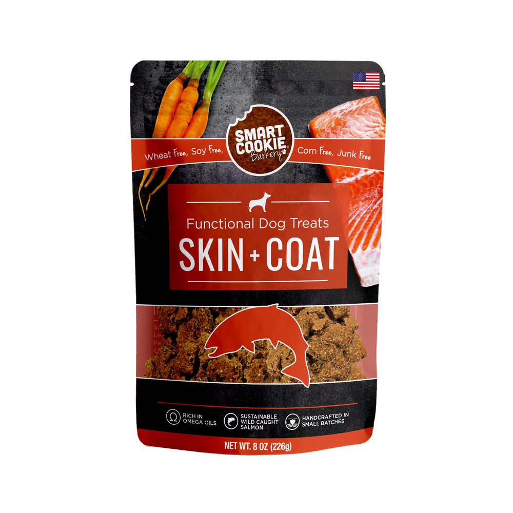 Smart Cookie bocaditos de salmón crujientes para un pelaje más saludable.
