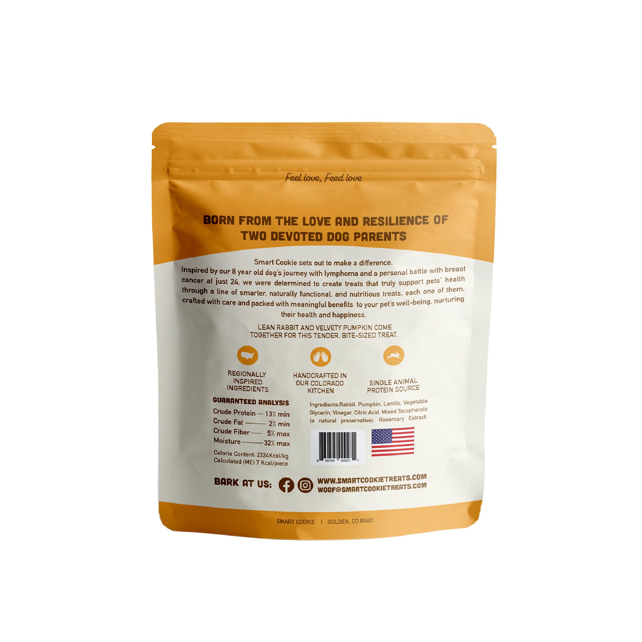 Smart Cookie recompensas suaves para perros sensibles conejo-calabaza
