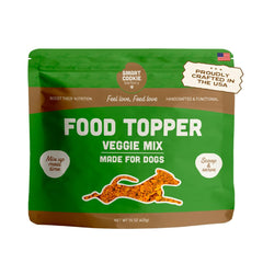 Smart Cookie Topper natural para perros, verduras frescas y sabor.