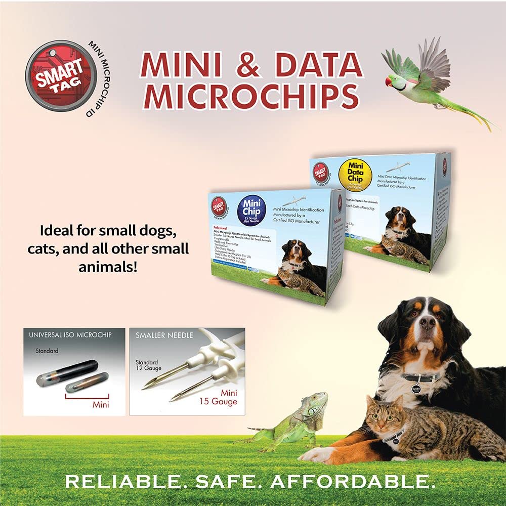 SMART TAG Mini: aguja calibre 15 para implante seguro en mascotas