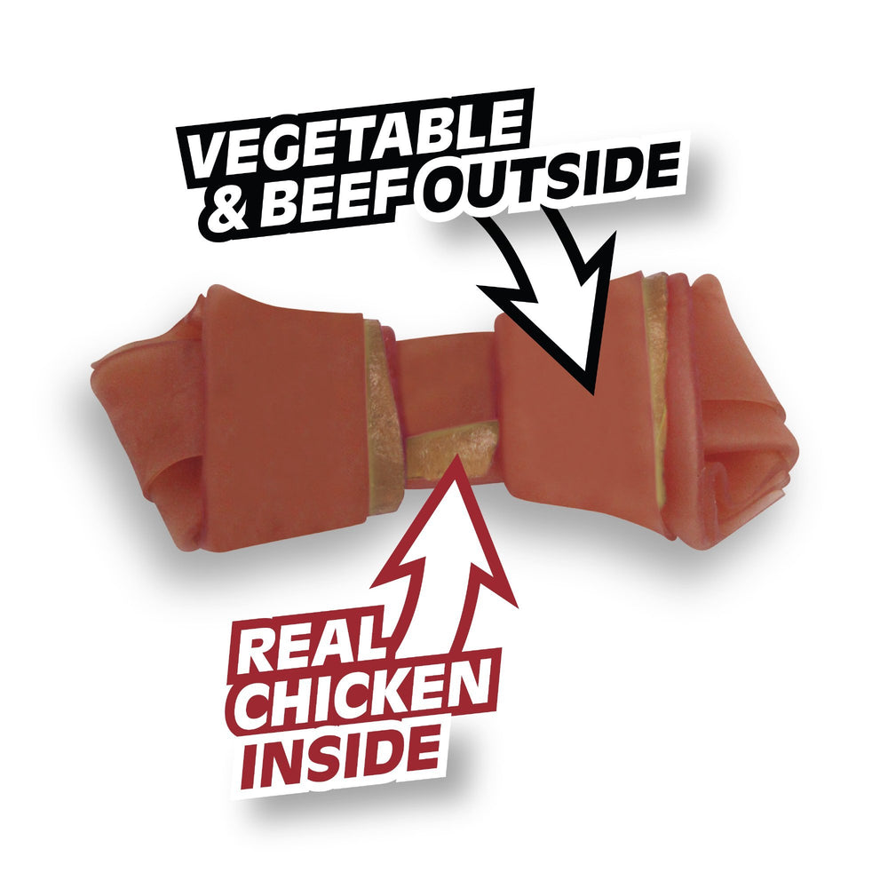 SmartBones sin cuero crudo, masticable digestible para perros activos.