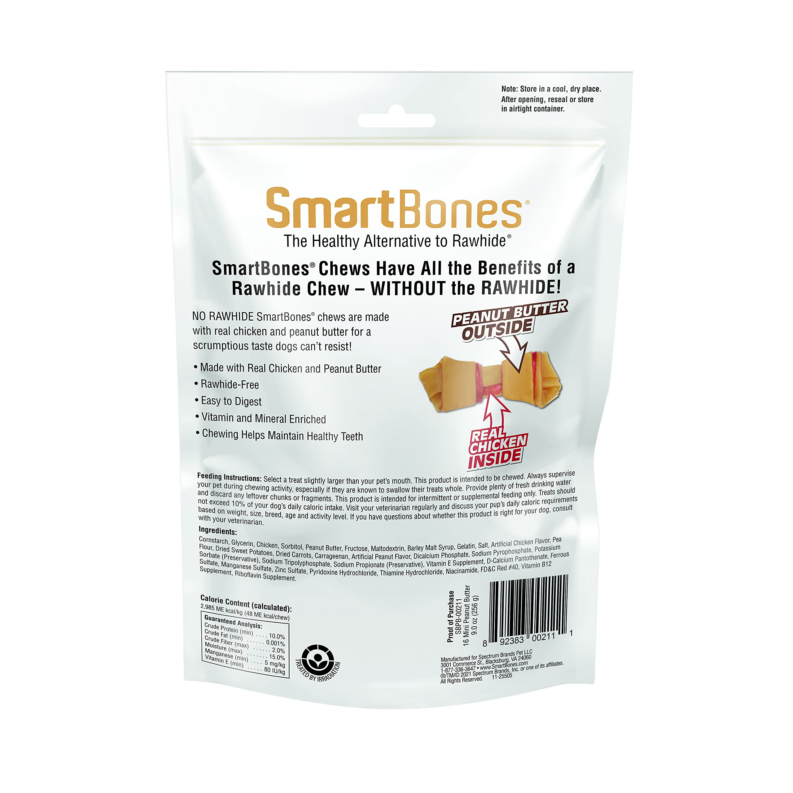 SmartBones Huesos Mini con mantequilla de cacahuete sabor irresistible