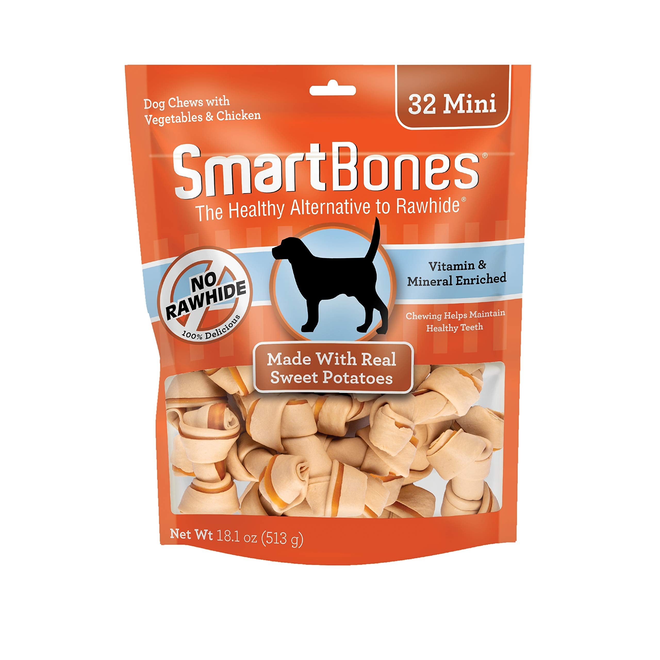 SmartBones Mini Chews envase práctico para premiar perros en casa