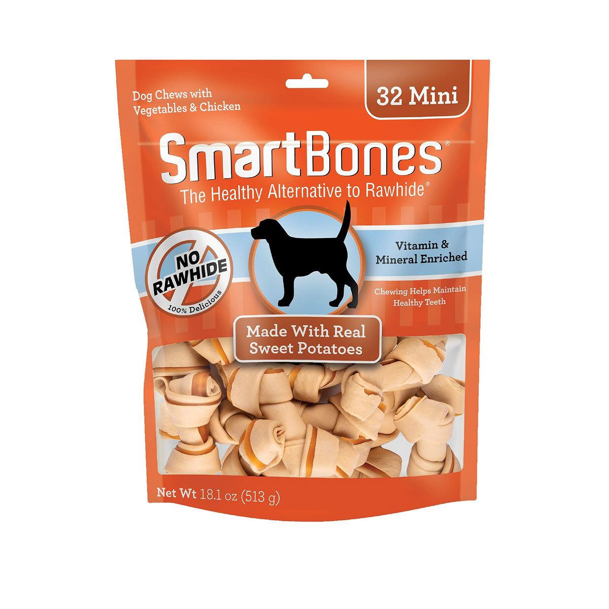 SmartBones Mini Chews envase práctico para premiar perros en casa