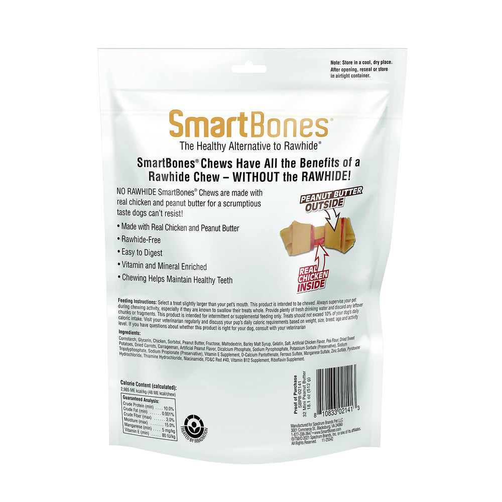 SmartBones Mini Chews con pollo real en el interior, sabor apetecible