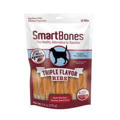 SmartBones os et ailes triple saveur, friandise facile à mâcher pour chien.