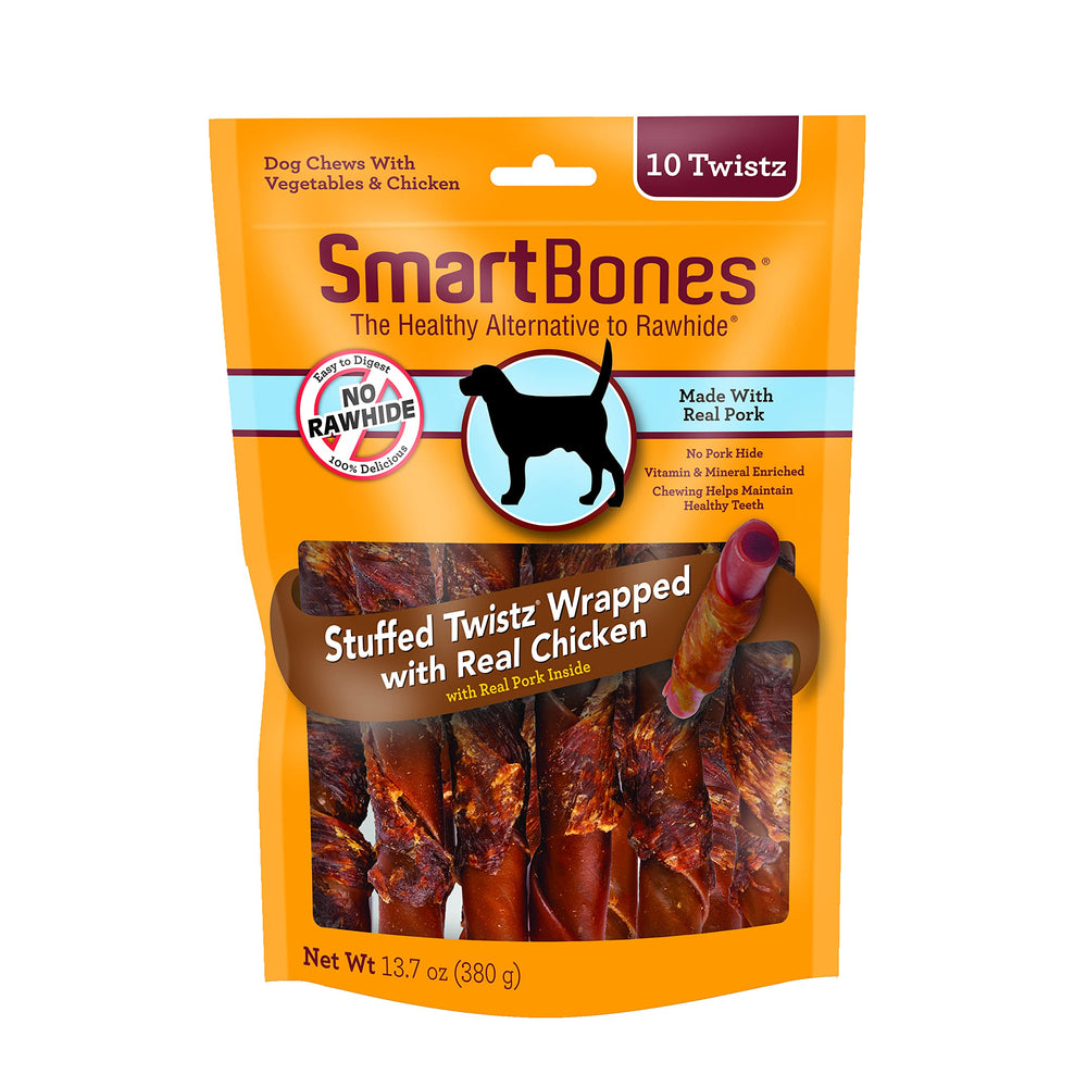 SmartBones palitos rellenos de pollo y verduras, masticación sabrosa sin cuero