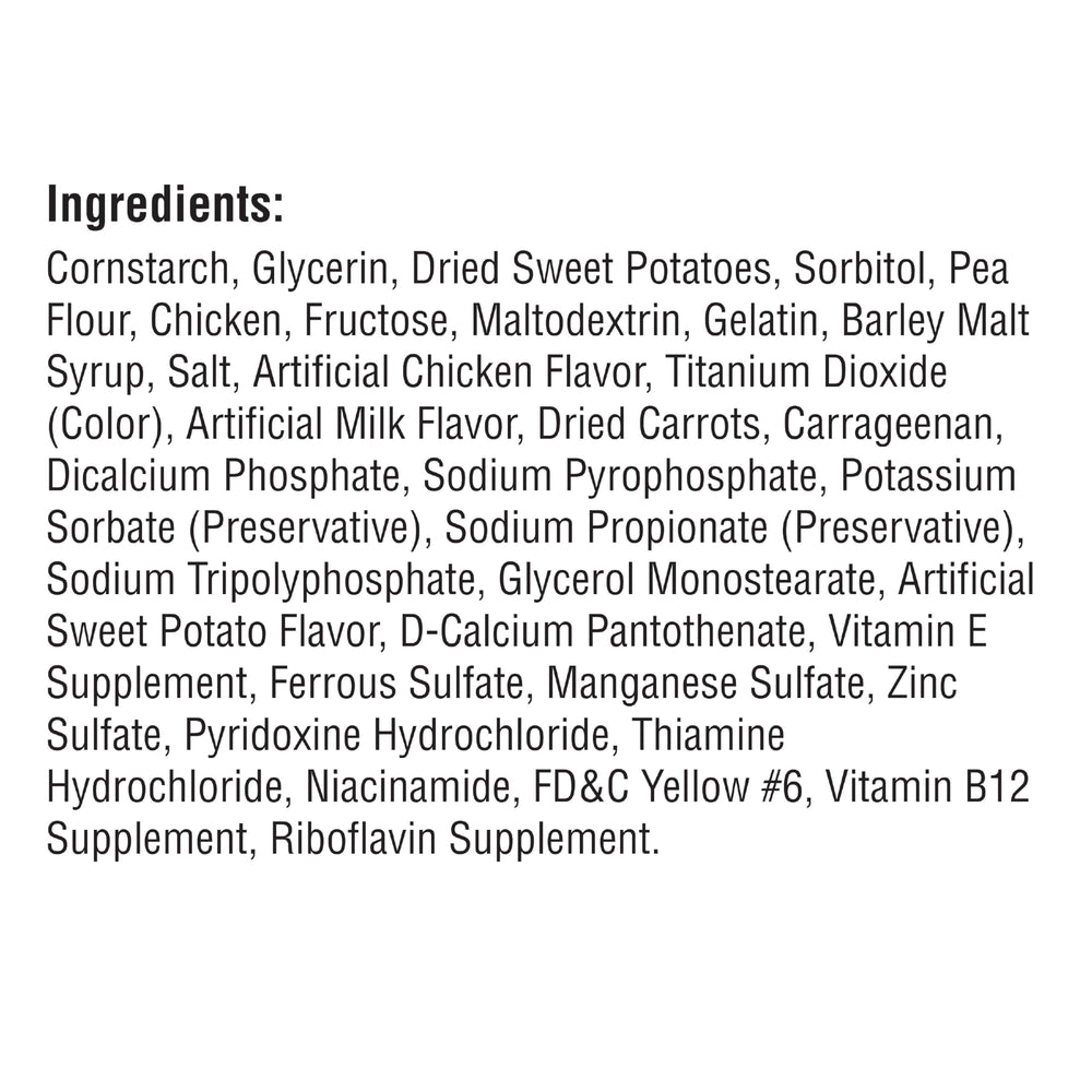 SmartBones Sweet Potato Chews: uso diario recomendado para perros pequeños.