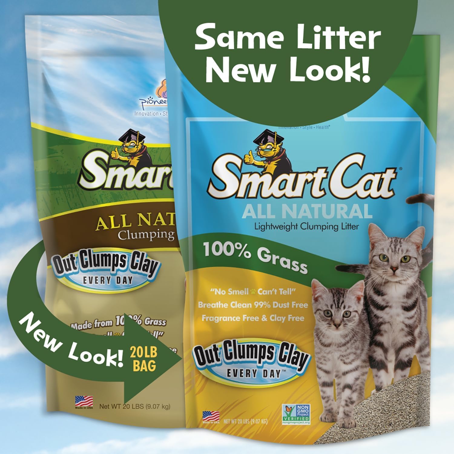 SmartCat aglomerante rápido, close-up de gránulos que facilitan la limpieza.