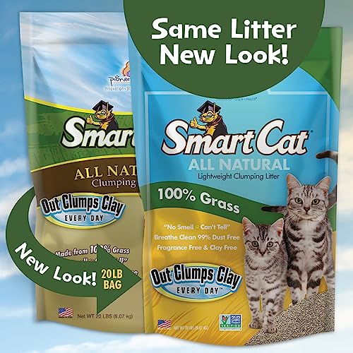 SmartCat arena natural sin olor, polvo mínimo para gatos sensibles.