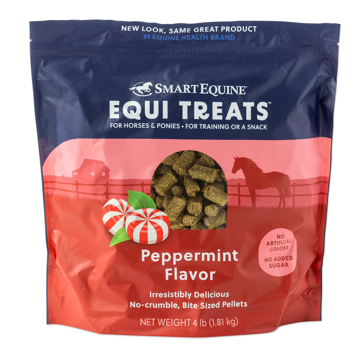 SmartEquine Equi Treats, envase 4 lb, premio diario para caballos.