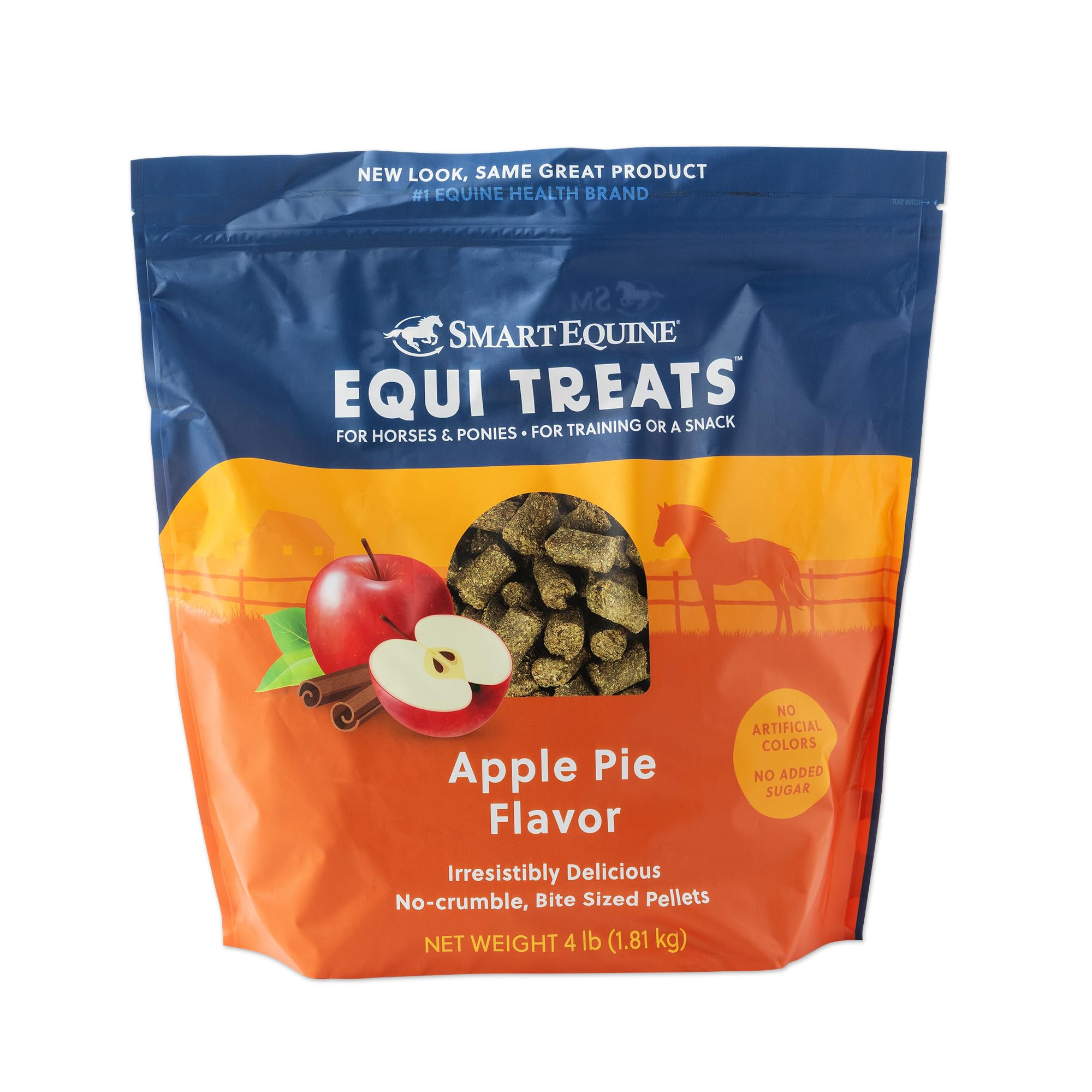 SmartEquine Equi Treats envase compacto para snack de fibra para caballos.