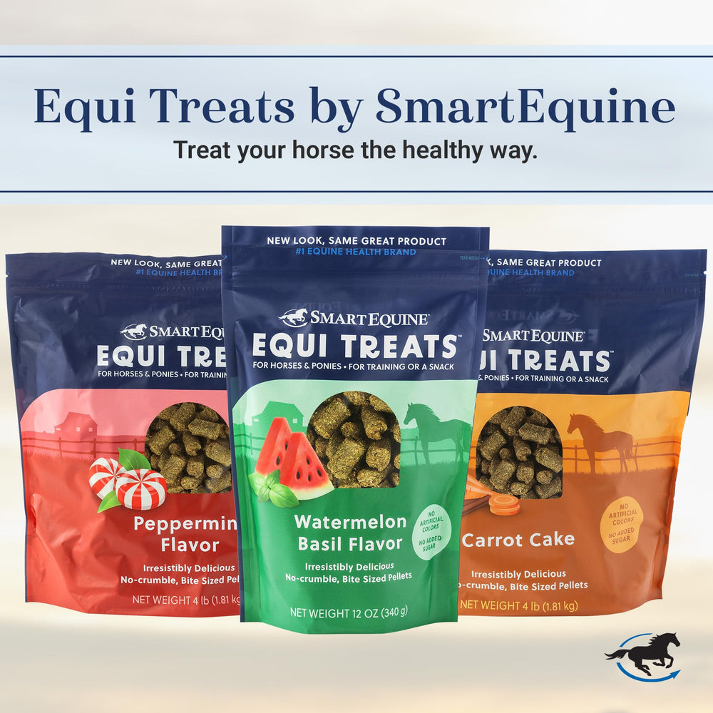 SmartEquine Equi Treats sabor pan de banana, snack suave y nutritivo.