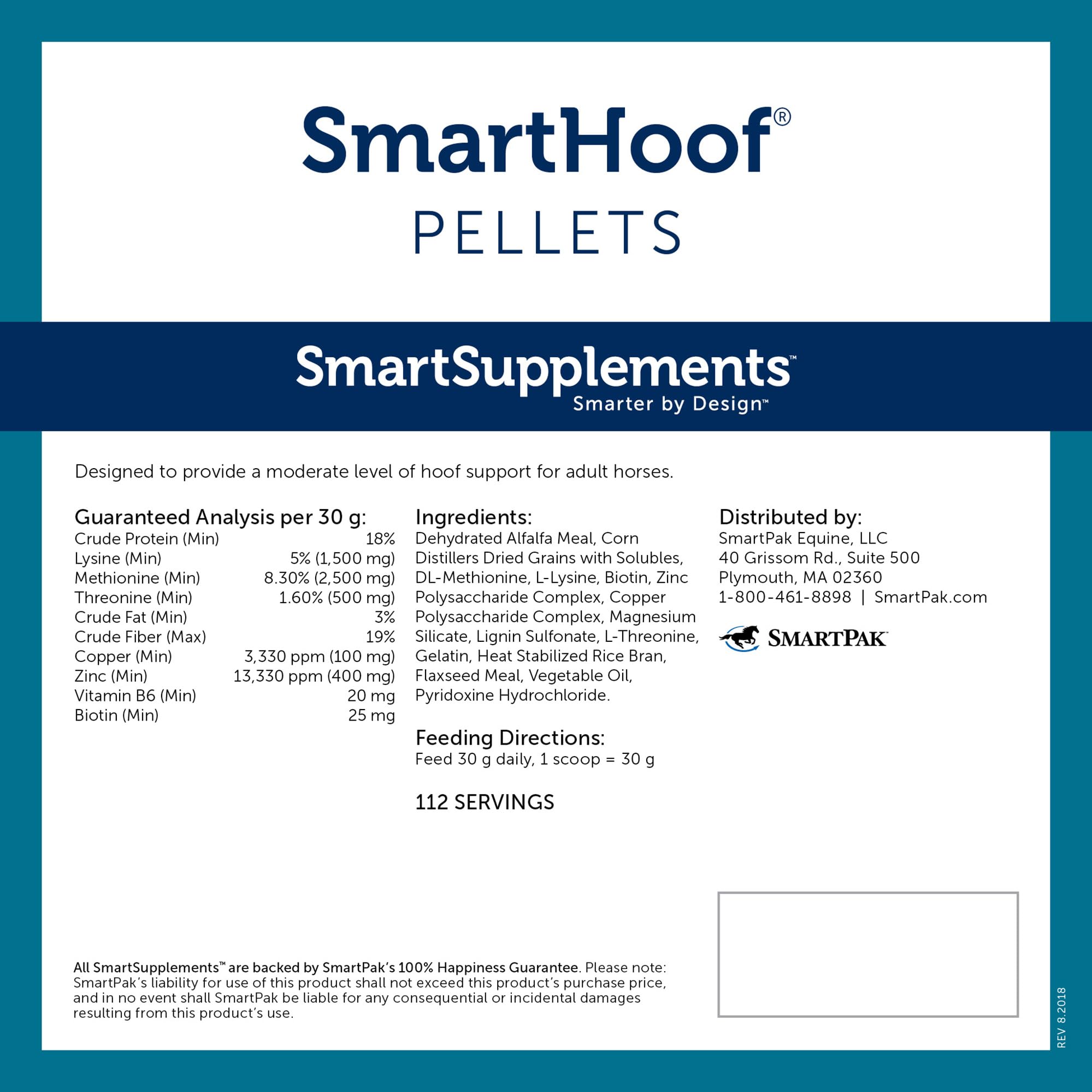 Pellets pequeños de SmartHoof para mezclar fácilmente con la ración diaria