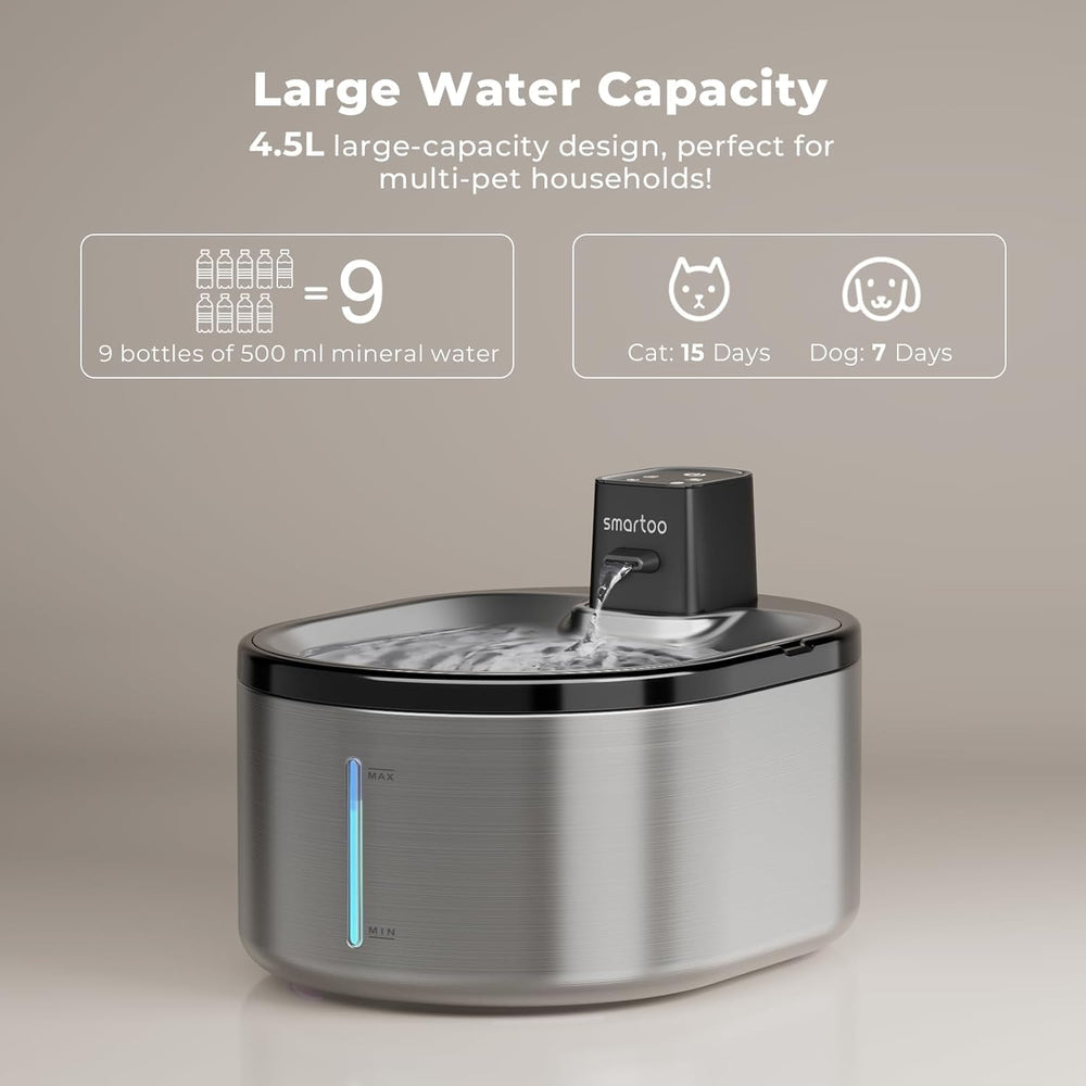 Smartoo bebedero acero inoxidable: material duradero y fácil de limpiar