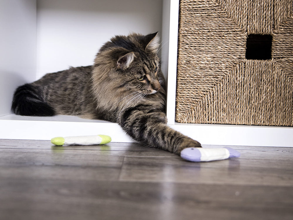 SmartyKat Fish Flop Crinkle pez violeta, ayuda a activar instintos de caza