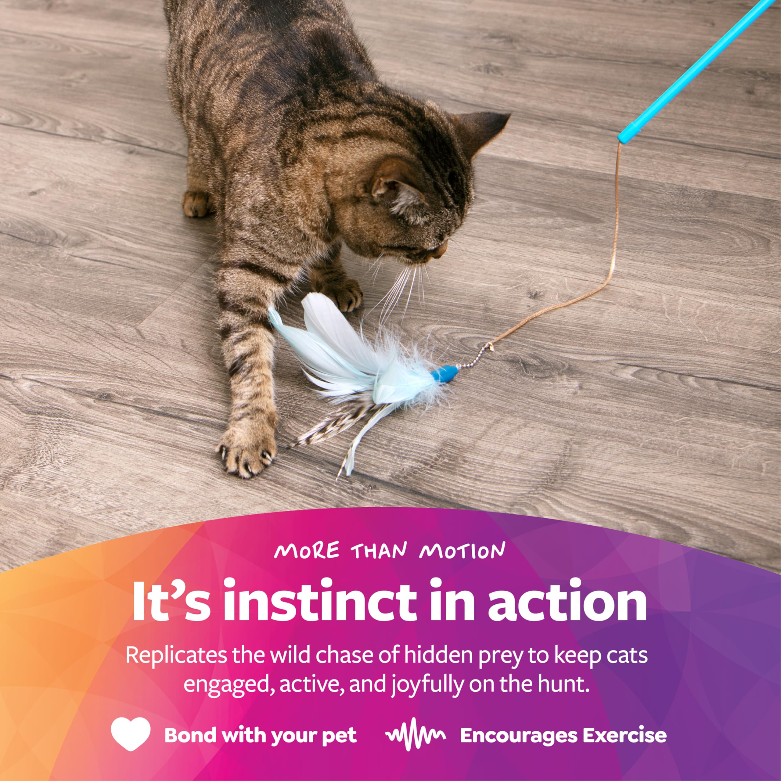 La actividad de persecución de Frisky Flyer promueve movimiento del felino.
